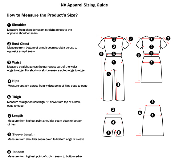 nv womens size chart