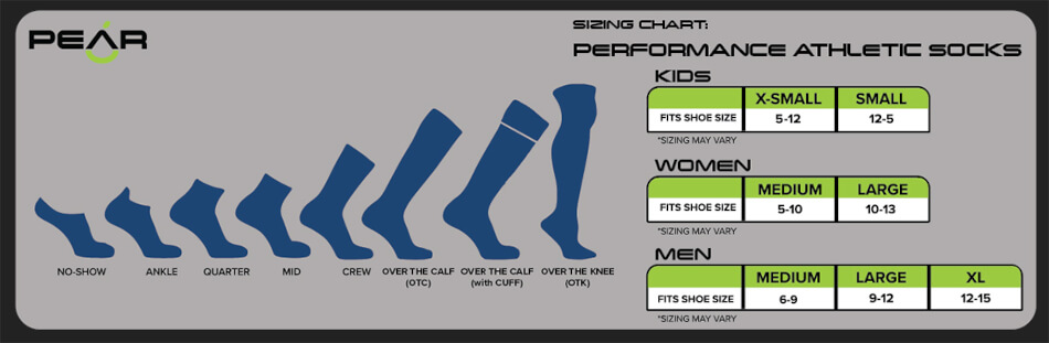pearsox size chart